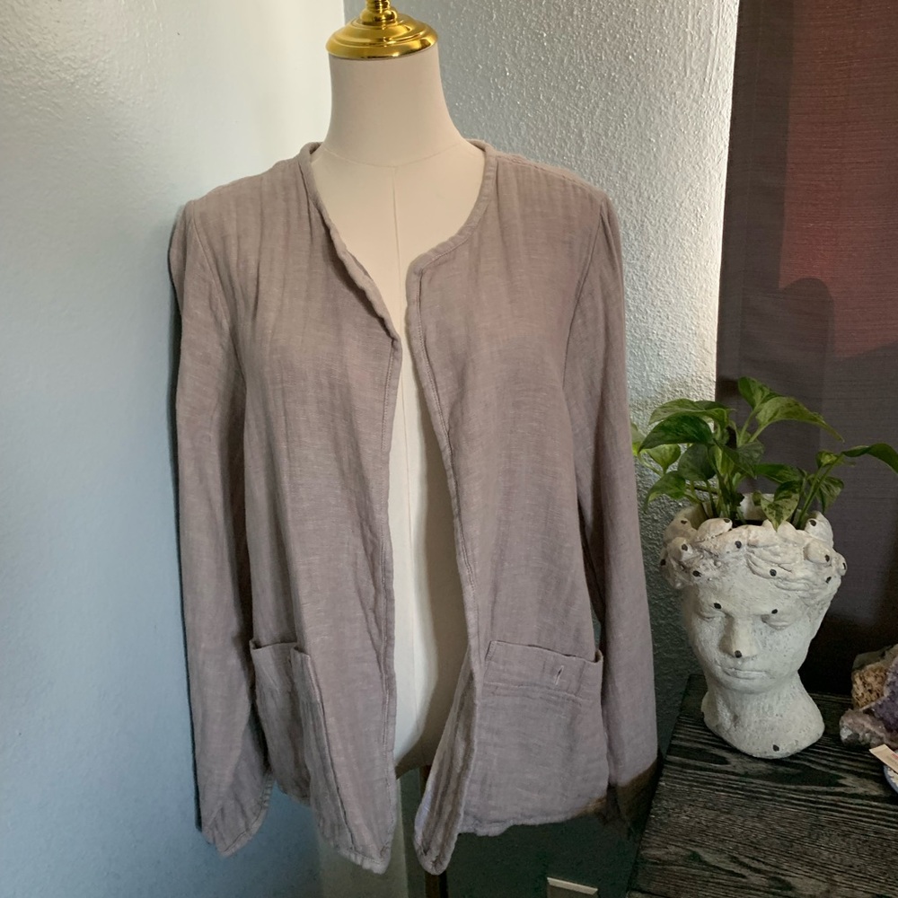 Muslin linen/cotton jacket in greige